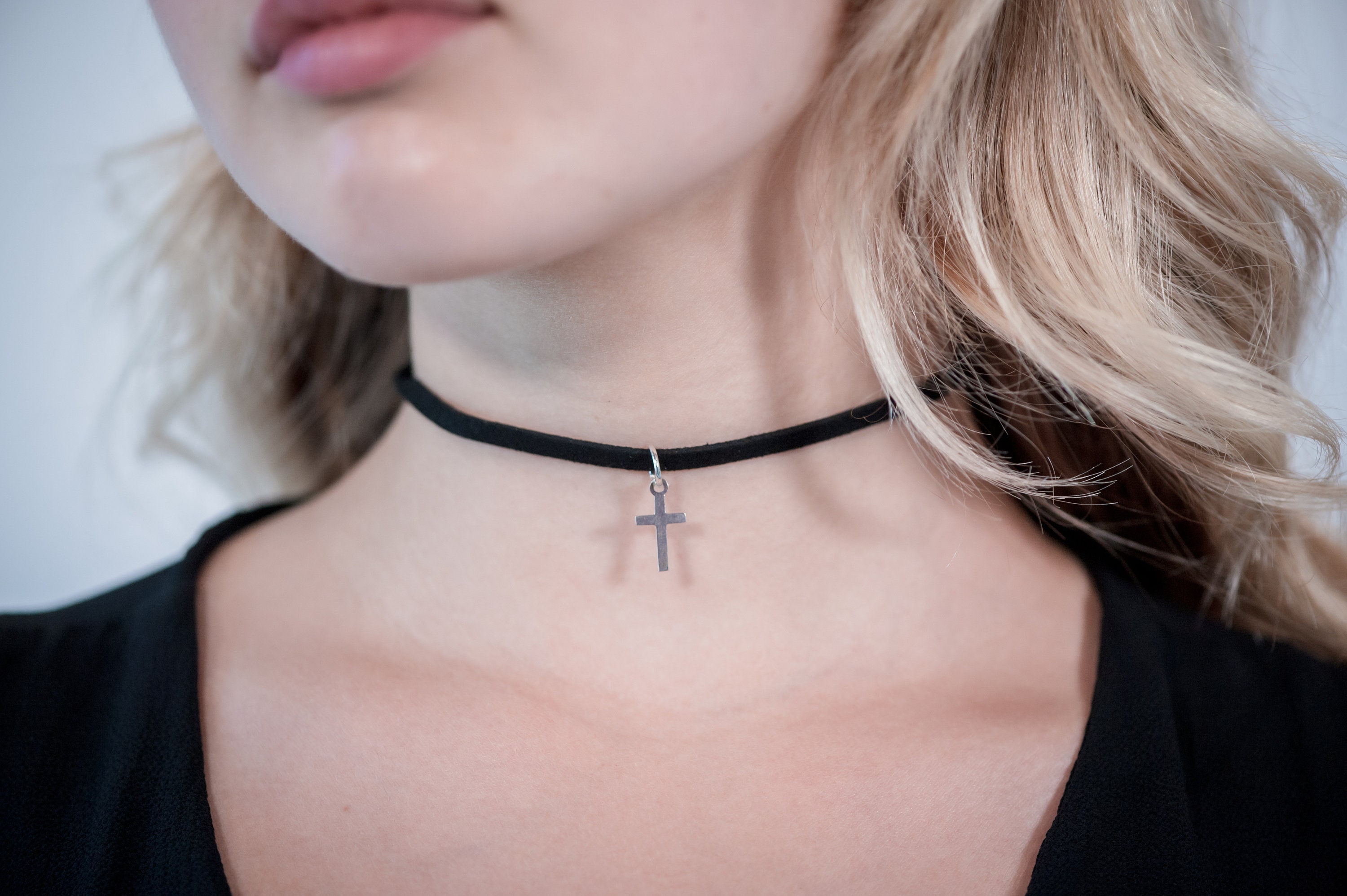 Cross Cross Necklace Cute Necklace Suede Etsy Denmark