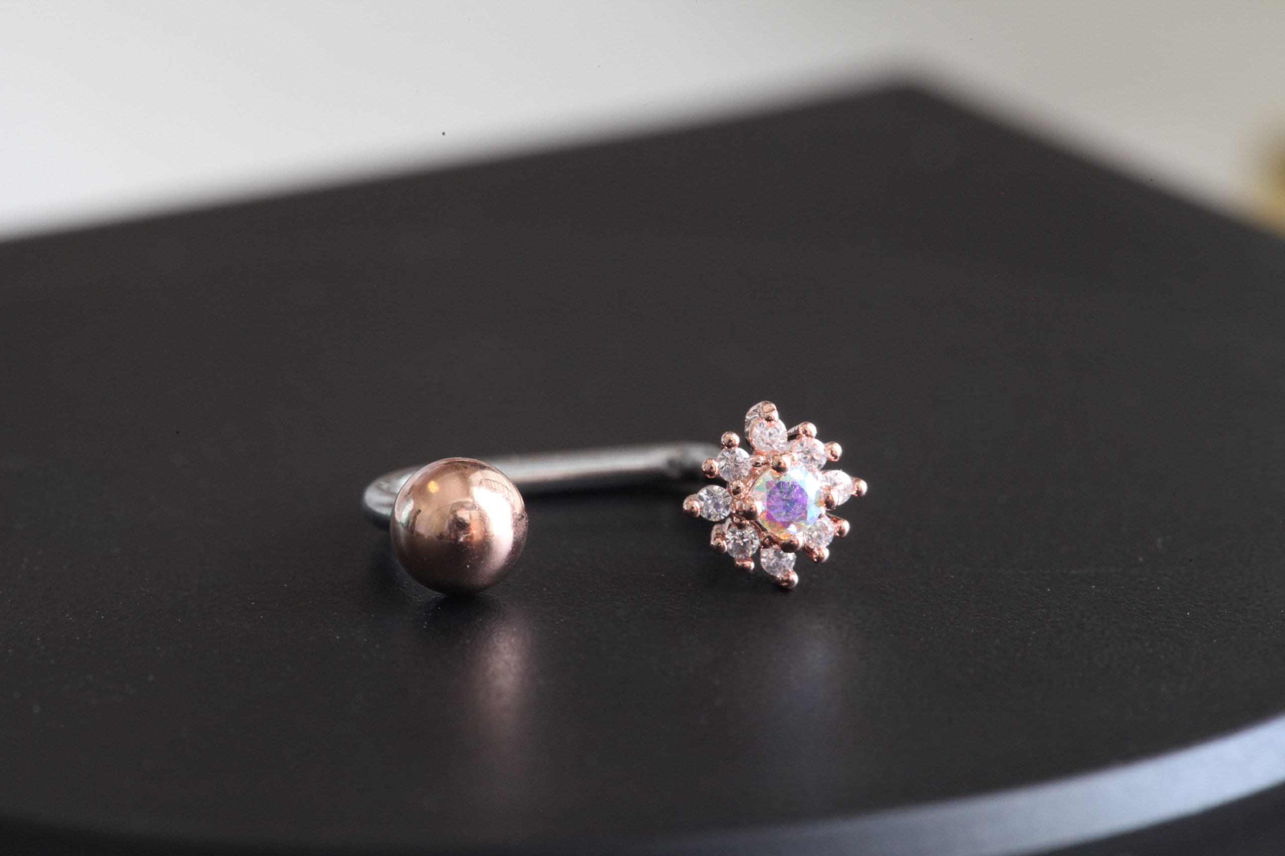 Mini Iridescent Sunflower Medusa Piercing • Lippy Loop Labret Lip ...