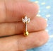 3CZ Crown Belly Button Ring, floating navel ring, dainty belly ring, gold belly rings, small belly rings, belly piercing small belly jewelry 