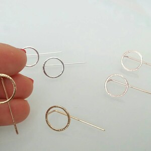 Circle Earrings Simple Drop Earrings Simple Silver Circle Earrings Simple Gold Studs Minimalist Earrings Gold Round Earrings Hoop image 2