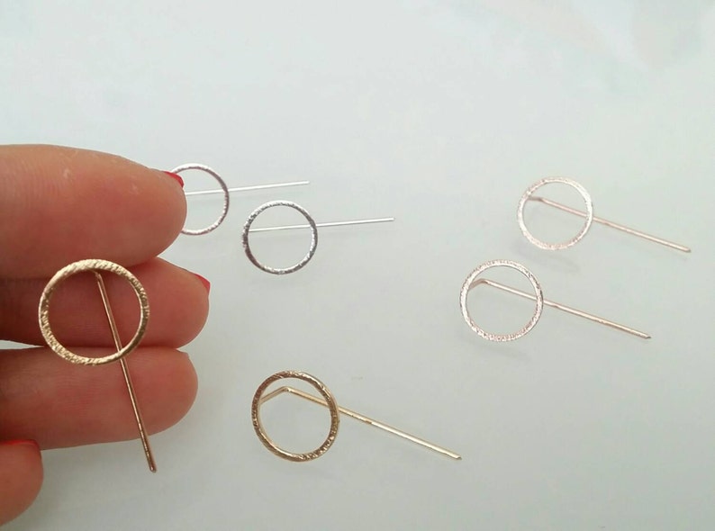 Circle Earrings Simple Drop Earrings Simple Silver Circle Earrings Simple Gold Studs Minimalist Earrings Gold Round Earrings Hoop image 2