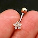 CZ Flower Belly Button Ring, Sterling Silver belly ring, floating navel ring, gold dainty small belly rings, belly piercing belly jewelry