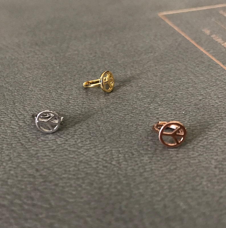 Peace Sign Cartilage Hoop • 5mm Tiny Helix Hoop • Tragus Piercing • Tragus Earring • Hoop Earring • Simple Hoop • Circle Small Tragus Hoop image 4