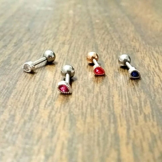 CZ Tiny Teardrop Helix Earring simple design conch studs small cartilage earring CZ Tiny Teardrop Helix Earring simple design conch studs small cartilage earring