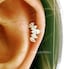 CZ Crown cartilage earrings, tiara tragus earring, crown conch earring, dainty crystal cartilage piercing, rose gold stud, Most popular item 