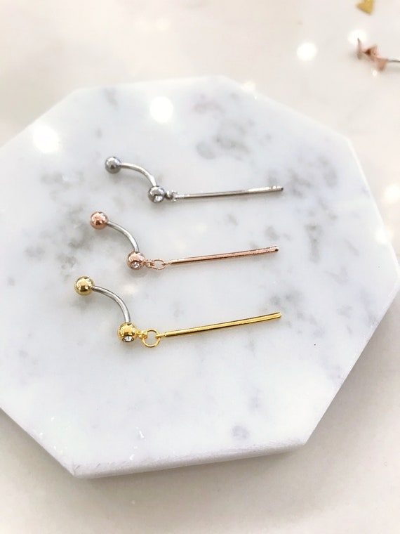 Gold dangle 2024 belly bar