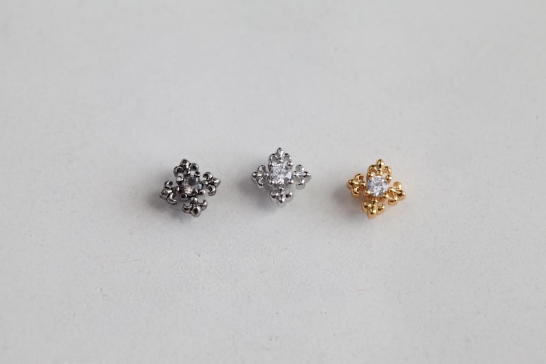 Medieval Cross Ring • Floating Belly Ring • Whimsigoth Minimalist Belly Button Ring • Small Dainty • 925 Silver Simple Trendy Belly Ring image 4