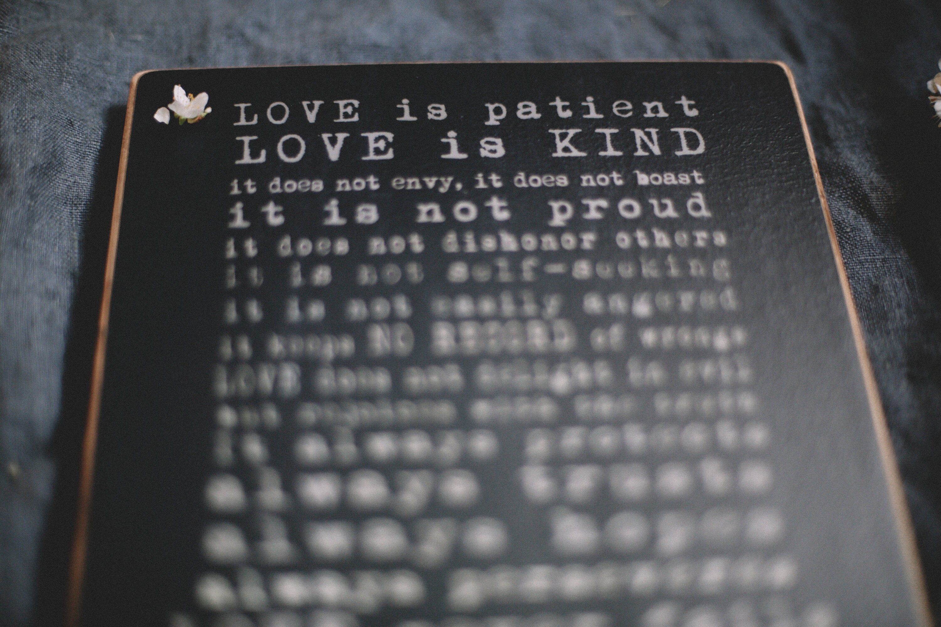 1 Corinthians 13 LOVE IS PATIENT Wooden Signs Bible Verse Wall Art Love