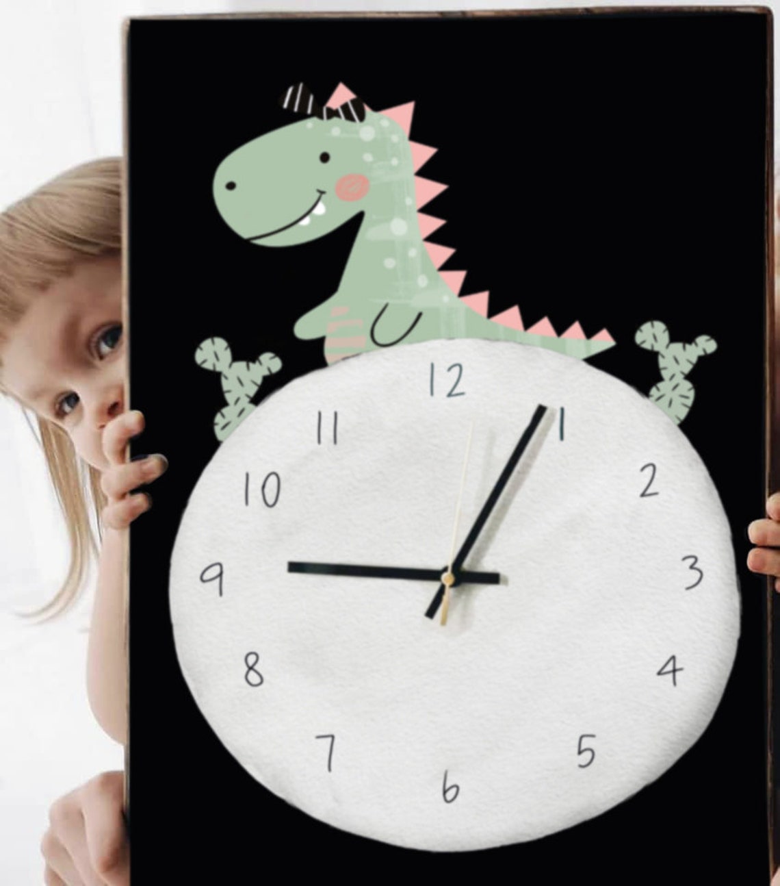 DINOSAUR WALL CLOCK Wooden Kids Room Children Decor Boys Girls Etsy