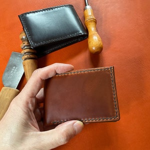 handmandeLeather bifold wallet