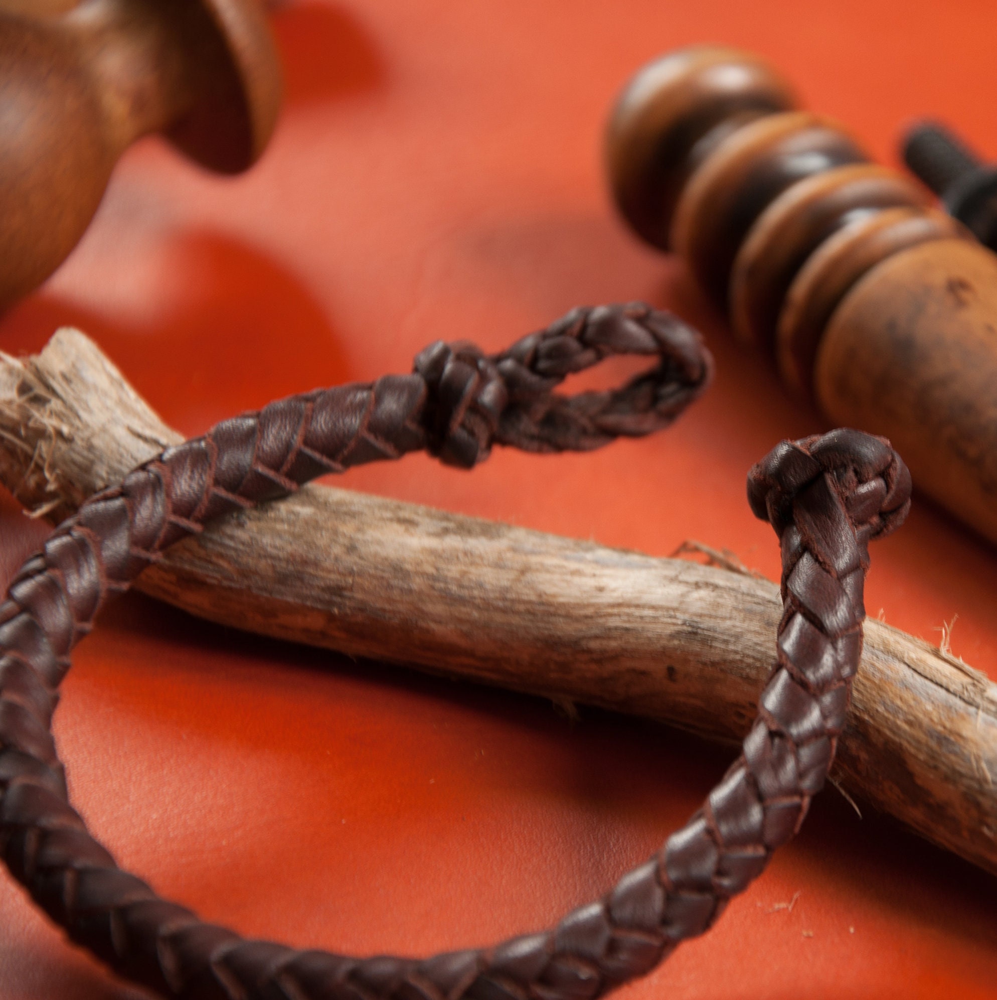 Pulsera cuero hombre trenzada hecha a mano para hombre o mujer trenzado con 6 tiras de cuero de alta calidad