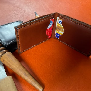 handmandeLeather bifold wallet