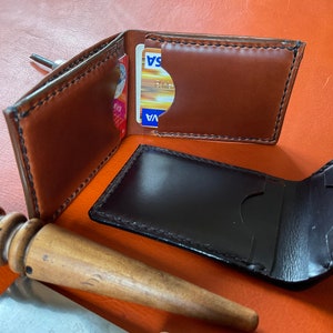 handmandeLeather bifold wallet