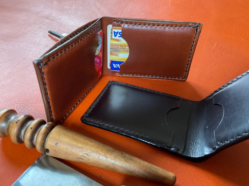 handmandeLeather bifold wallet