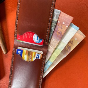 handmandeLeather bifold wallet