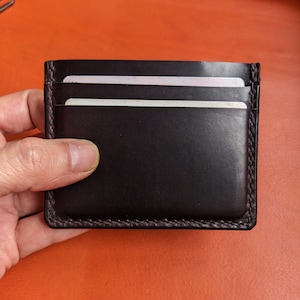 Tarjetero de piel - Cartera delgada para tarjetas - Cartera minimalista para tarjetas de crédito - Tarjetero de cuero para hombre