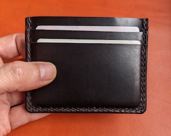 Tarjetero de piel - Cartera delgada para tarjetas - Cartera minimalista para tarjetas de crédito - Tarjetero de cuero para hombre