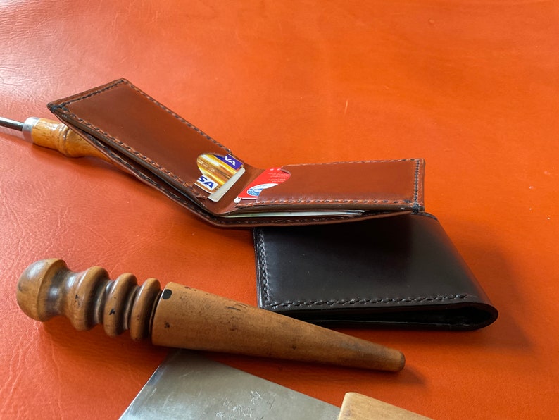 handmandeLeather bifold wallet