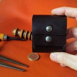 Minimalist Leder Geldbörse, Geldbörse Kette, kleine Leder Portemonnaie, Vordertasche Brieftasche