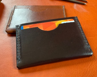 Handmade Leather Card Holder: Slim Wallet Front Pocket Design