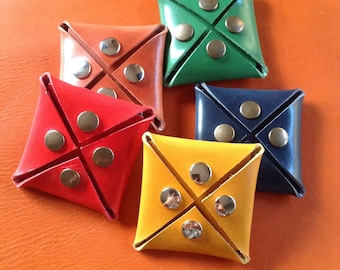 Minimalist leather coin purse, edc pouch,  mini leather purse, front pocket wallet for mens o women