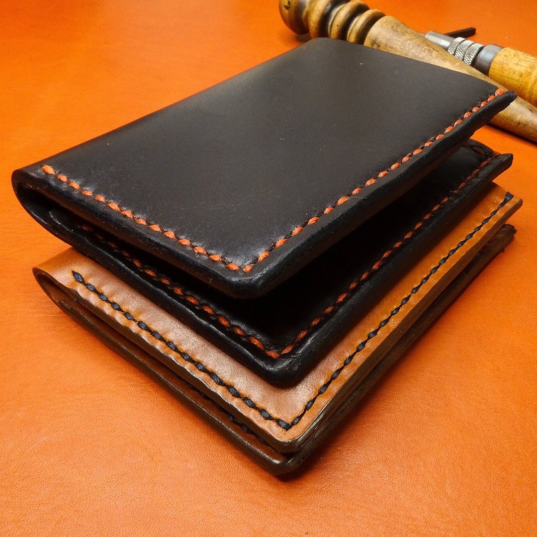 Vertical Bifold Wallet Slim Bifold Wallet Leather Card Etsy