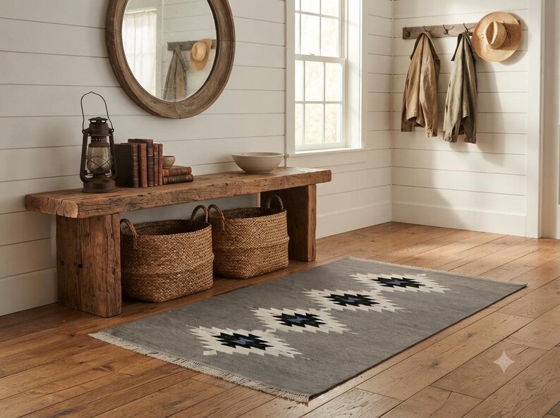 Kilim rug, dhurrie rug, flat weave rug, wool area rug, large area rug, custom size rug, 8x10 rug, 6x9 rug, 9x12 rug, 5x8 area rug, 7x10 rug image 16