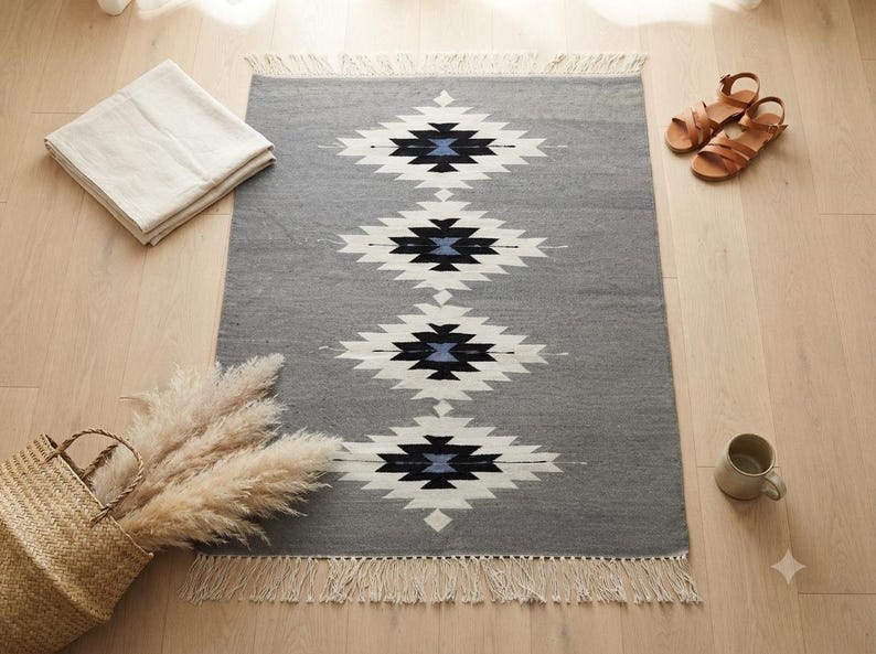 Kilim rug, dhurrie rug, flat weave rug, wool area rug, large area rug, custom size rug, 8x10 rug, 6x9 rug, 9x12 rug, 5x8 area rug, 7x10 rug image 19