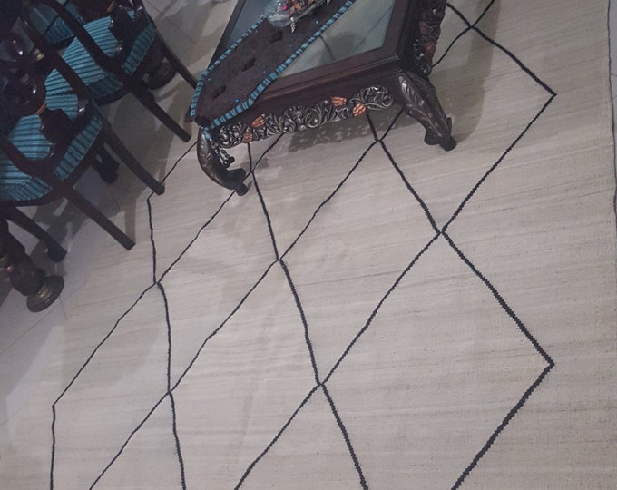 Black and White Kilim Rug Modern Kilim Rug Dhurrie Rug Flat Etsy