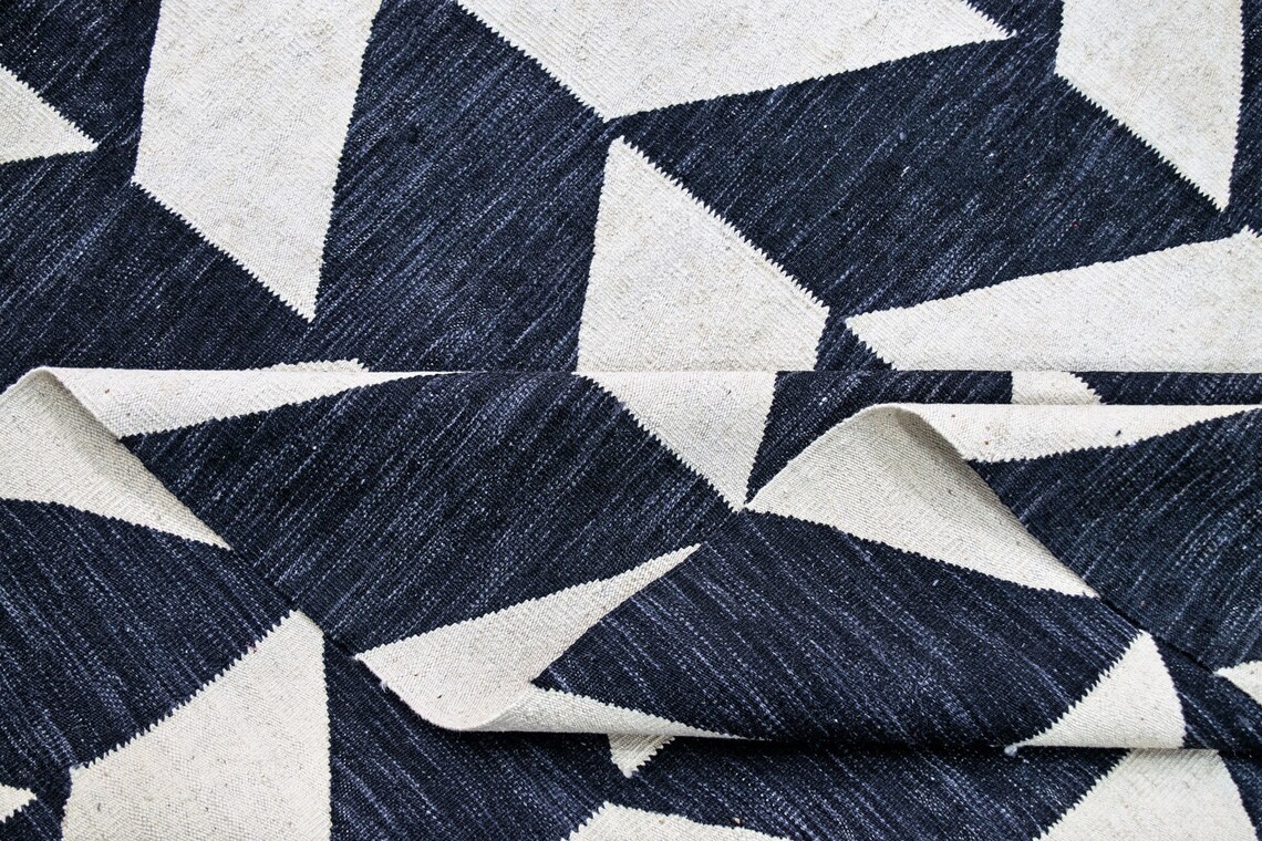 10x 14 Black and White Kilim Area Rug Tepich Black and White Etsy