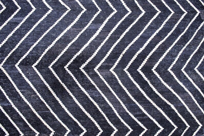 Large Black and White Rug white and black kilim rug 10 x 13 Etsy