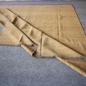 Brown area rug, flat weave rug, kilim rug, dhurrie rug, custom size rug, bespoke rug, country rug, farmhouse rug, traditional rug, wool rug. image 3