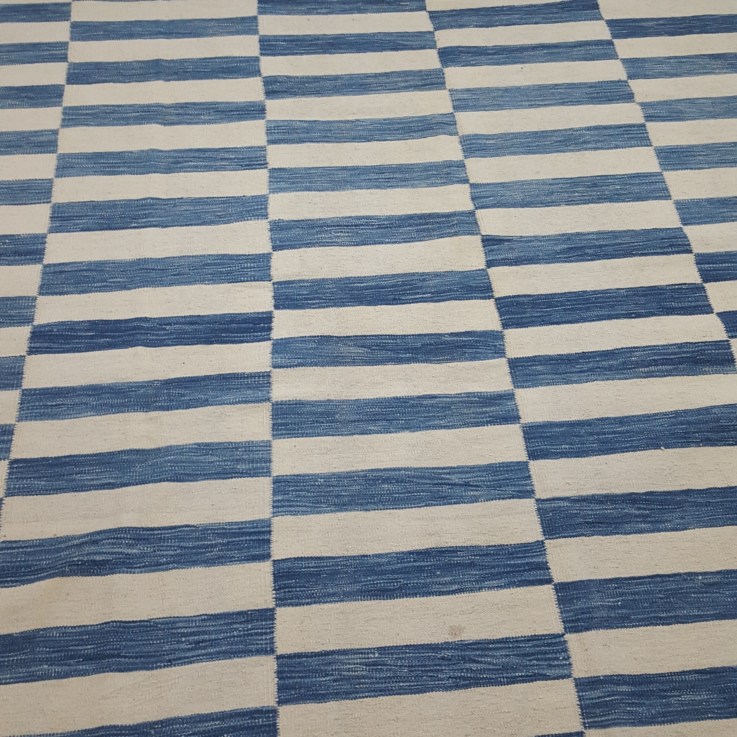 Blue and White Rug, Striped Rug, Striped Kilim, Flat Weave Rug, Custom ...
