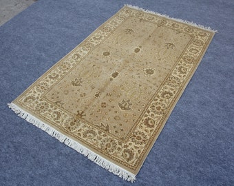 4x6 area rug, medium size rug, hand knotted rug, Oushak rug, 4x6 one of a kind rug. Size= 4 X 6.3 feet - 122 X 193 CM