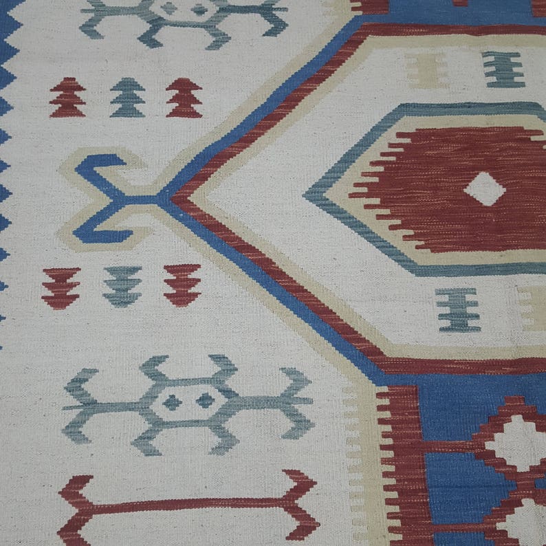 6x9 dhurrie rug, modern dhurrie area rug, flat weave rug. Size:6'5 x 9'3 image 4