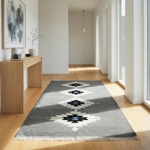 Kilim rug, dhurrie rug, flat weave rug, wool area rug, large area rug, custom size rug, 8x10 rug, 6x9 rug, 9x12 rug, 5x8 area rug, 7x10 rug image 1