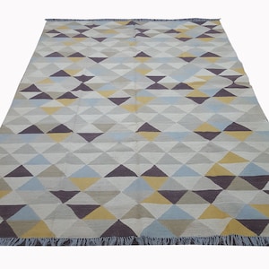 8x10 area rug, geometric design rug, wool rug, large area rug, kilim rug, contemporary rug, living room rug, new design rug, custom rug.