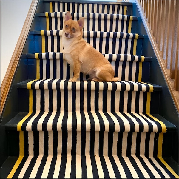 Traploper tapijt, gangkleed, tapijtloper, gangtapijt, traploper, lang tapijt, zwart-wit tapijt, kelimtapijt, dhurrie-tapijt, tapijt op maat