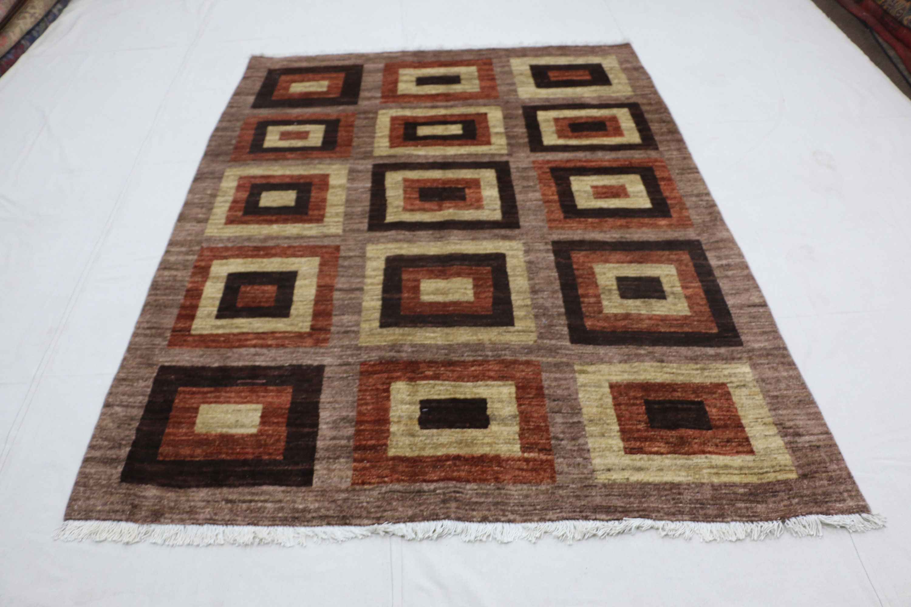 Contemporary Handmade Gabba Modern Wool Rug