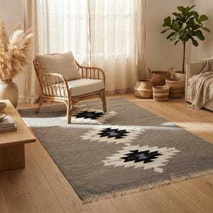 Kilim rug, dhurrie rug, flat weave rug, wool area rug, large area rug, custom size rug, 8x10 rug, 6x9 rug, 9x12 rug, 5x8 area rug, 7x10 rug image 12