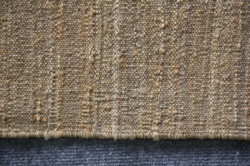 Brown area rug, flat weave rug, kilim rug, dhurrie rug, custom size rug, bespoke rug, country rug, farmhouse rug, traditional rug, wool rug. image 7