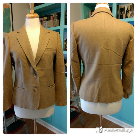 Austin Hill Tan Wool Blend Blazer Sz 12 - image 2