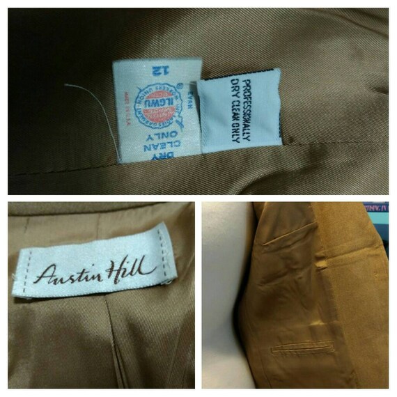 Austin Hill Tan Wool Blend Blazer Sz 12 - image 3