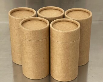 5 x Paper Kraft Tubes - Natural - FSC Certified - for Food, Crafts, Cosmetics