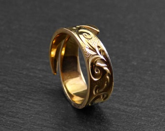 Handmade goldplated 18Κ ring, floral, art nouveau, vintage, spoon style ring