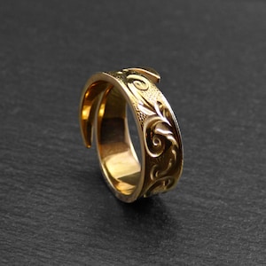 Handmade goldplated 18Κ ring, floral, art nouveau, vintage, spoon style ring
