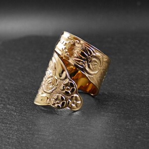 Handmade goldplated 18k ring,vintage,art nouveau,spoon style ring
