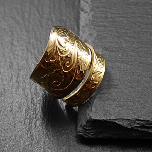 Handmade goldplated 18Κ ring, floral, art nouveau, vintage, spoon style ring