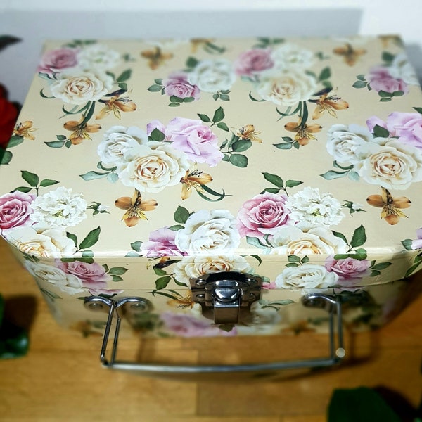 Vintage Floral Style, wiederverwendbarer Aufbewahrungskoffer in verschiedenen Designs, alle klein