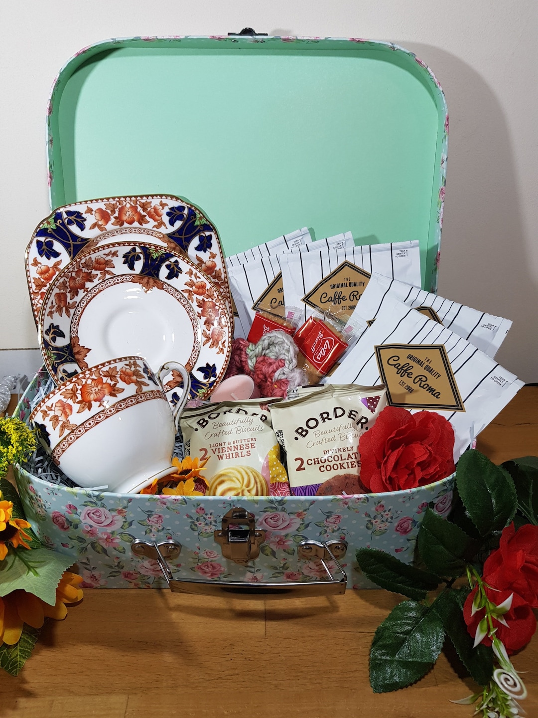 Vintage Afternoon Tea Hamper Gift Set Delicate Bone China Set Etsy UK